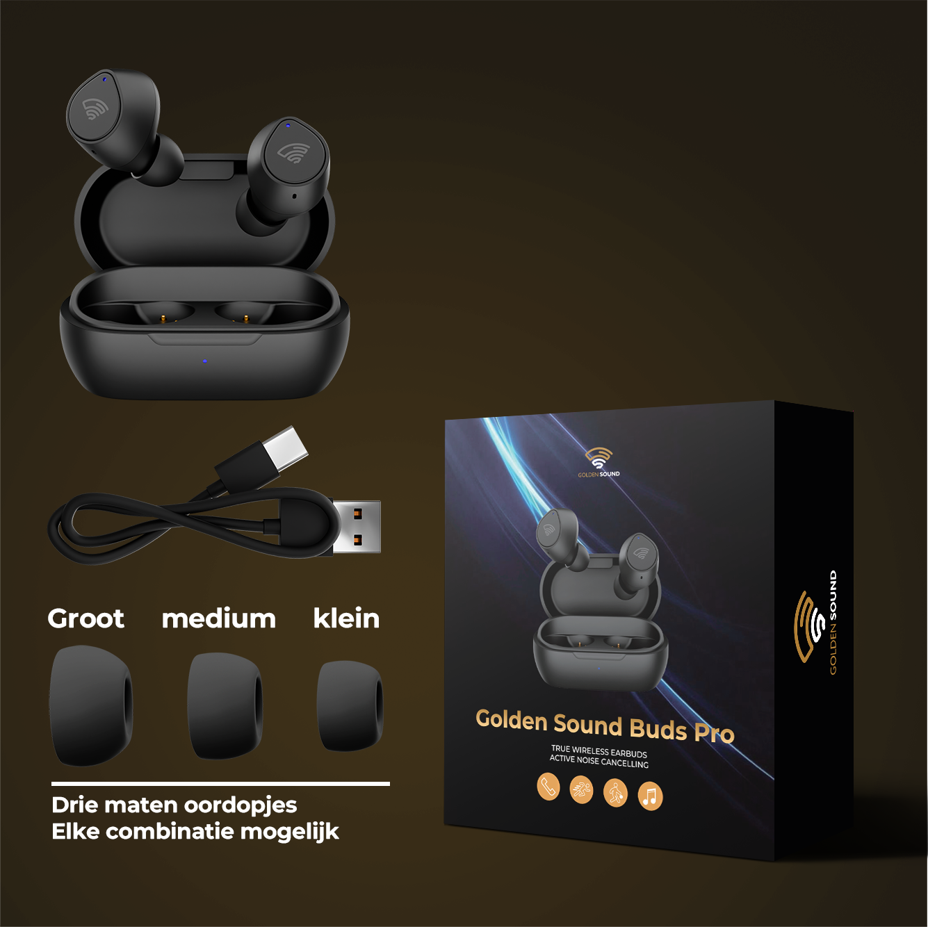 Golden Sound Premium Buds met ANC