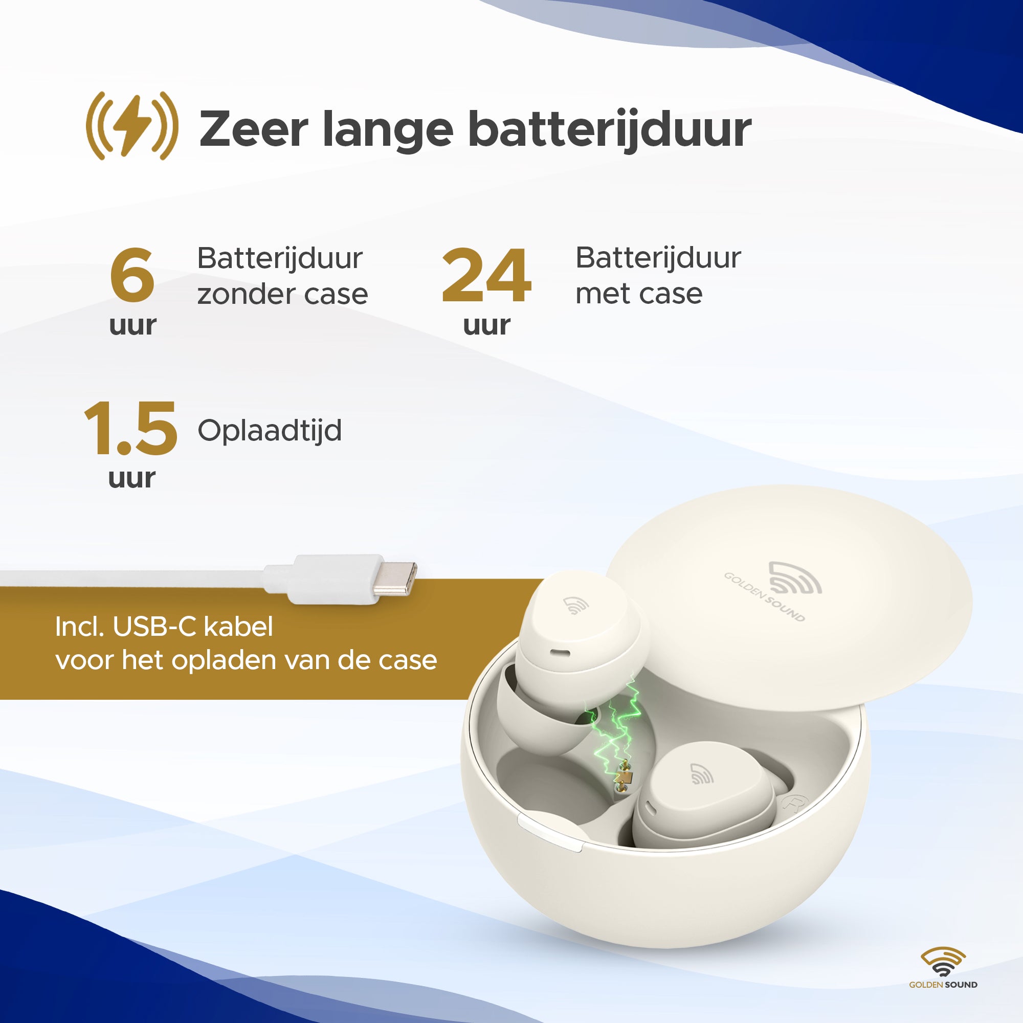 Golden Sound Buds Mini - Kleinste draadloze oordopjes