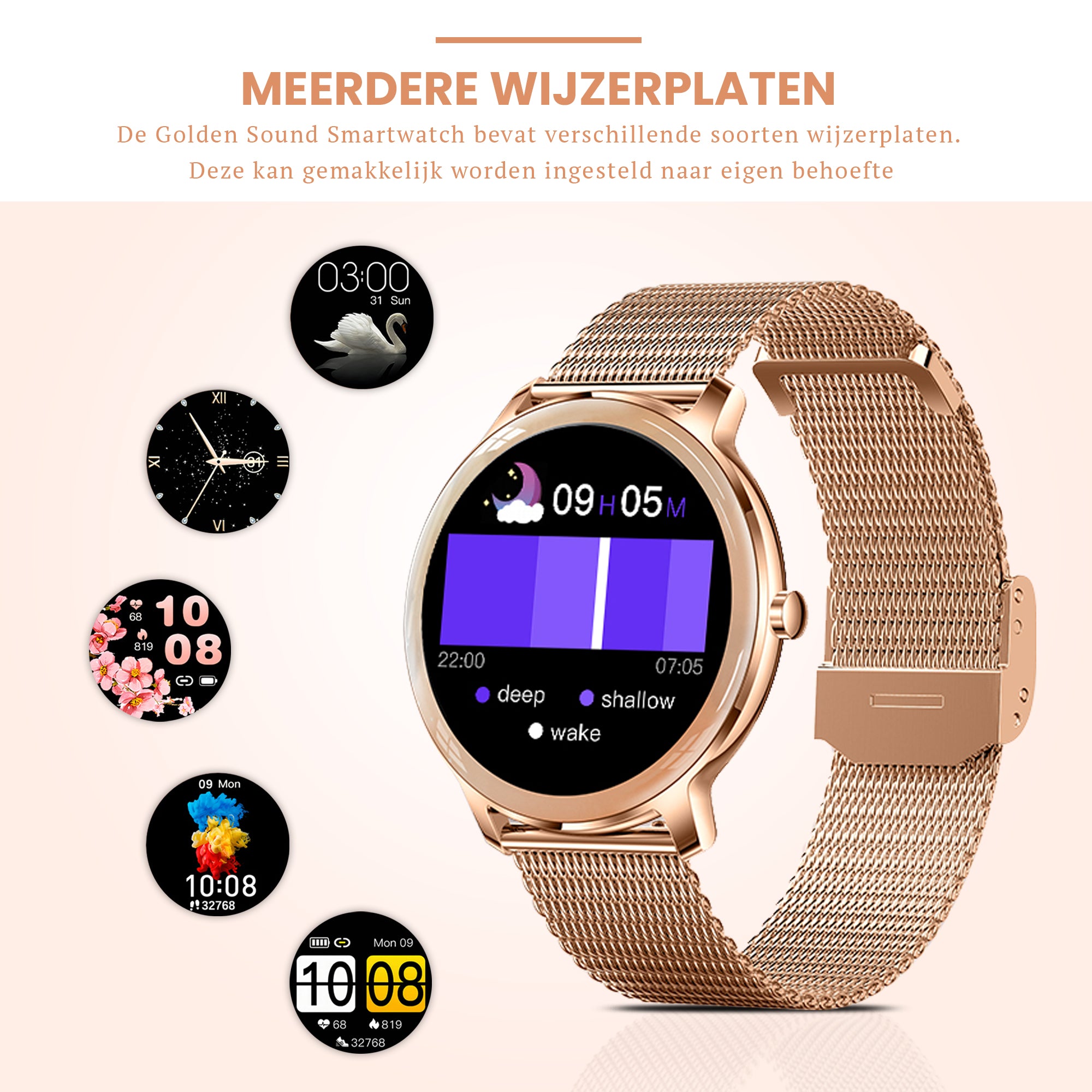 Golden Sound Smartwatch Dames